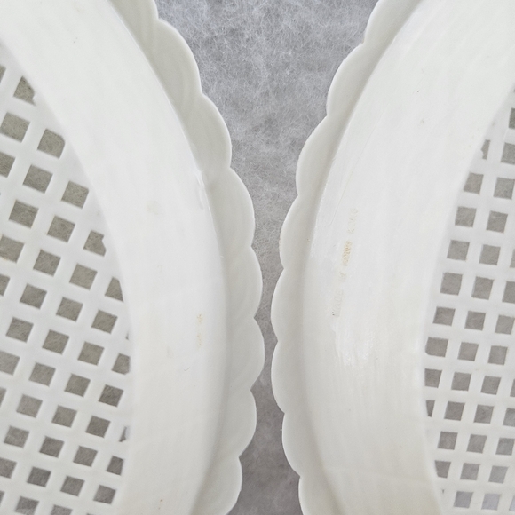 VTG Plastic Woven Paper Plate Holder‎ Basket Weave Scalloped Edge set/6 - Picture 7 of 12